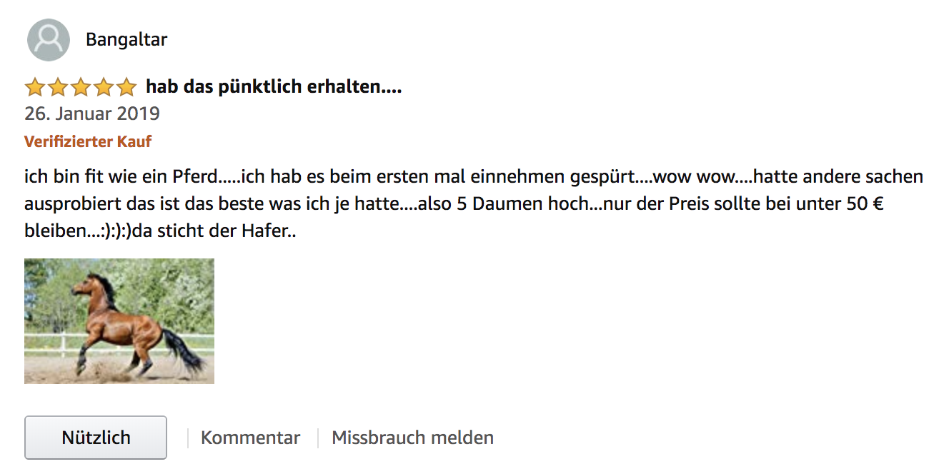 Verifizierte Kundenbewertung TigerFormel